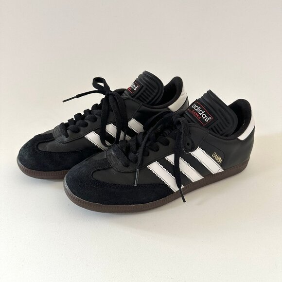 Adidas Sambas Mens Classic Black Gum Sole Sneakers Size 7 Shoes - Picture 1 of 7